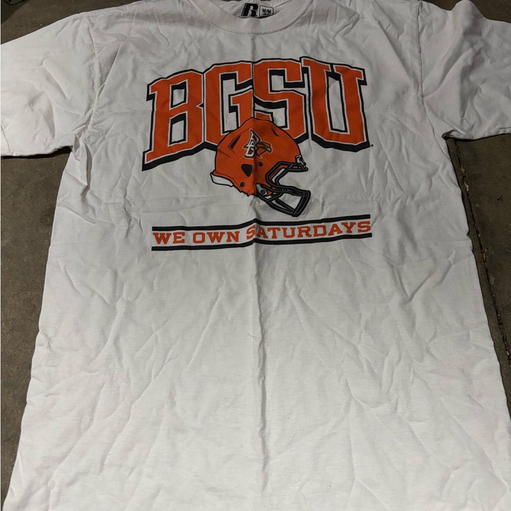 BGSU White and Orange Graphic T-Shirt